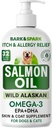 Aceite de salmón BARK CONSPARK para perros &amp; gatos - Aceite de pescado natural Omega-3 para perros - Skin &amp; Coat Soporte - Suplemento alimenticio líquido para mascotas - EPA+DHA Ácidos grasos para la función conjunta, Inmune &amp; Heart Health 32oz