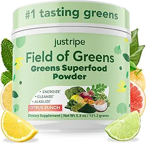 Campo de Greens Superfood Powder con Espirulina Orgánica, Clorella, Beet Root Powder - Bacillus Coagulans Probiotic, A Plant-Based Mix Supporting Gut Health, Immunity, Bloom into Health, 28 Scoops (1)