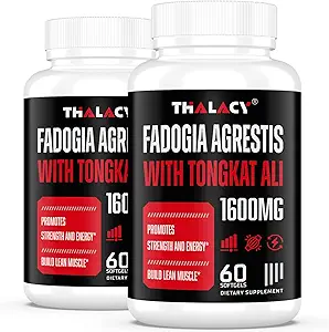 1600mg Fadogia Agrestis Tongkat Ali Suplemento, Fadogia Agrestis Extracto para Hombres con Ashwagandha - Fuerza máxima, 120 Softgels