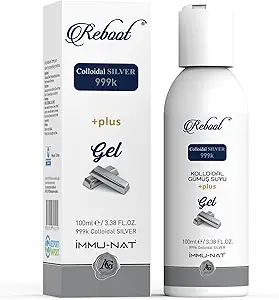 Reboot Colloidal Silver Gel - 35PPM Max Strength - First Aid & Burn Relief - Soothes Itching, Dolor de Burns, Cuts, Sunburn, Skin Irritations - 3.4oz