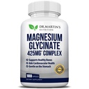 Magnesio Premium Glycinate 425mg - 180 cápsulas veganos - Ayuda con Stress Relief, Sleep, Muscle Cramps & Healthy Heart ←