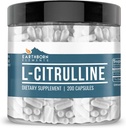 Earthborn Elements Naturally Sourced L-Citrulline, 200 Capsules, Lab-Tested, No Stearates or Rice Fillers