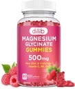 Magnesium Glycinate Gummies 500mg Magnesium Suplemento con Calcio, Zinc, Vitamina C, B6, D3-Calm Chewable Gummies for Kids &amp; Adults-Sleep, Mood &amp; Muscle Support-Raspberry Flavor, 60 Gummies