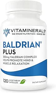 Vitaminerals 33+ Baldrian® Plus Natural Relaxing Support Standardized Valerian Extract (120)