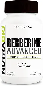 NutraBio Berberine Advanced Supplement (Dihydroberberine), 200 mg - Proporciona una absorción avanzada Carbohydrate Tolerance Support, 60 caps