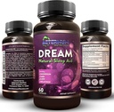 Dream Natural Sleep Supplement for Adults – Relaxing Sleep, Wake Rested - Non Habit Sleep Aid Capsules Libre de Azúcar, Carbs - Melatonina, Magnesio, 5HTP, L-Theanine, GABA- Non-GMO 60 Sleeping Pills