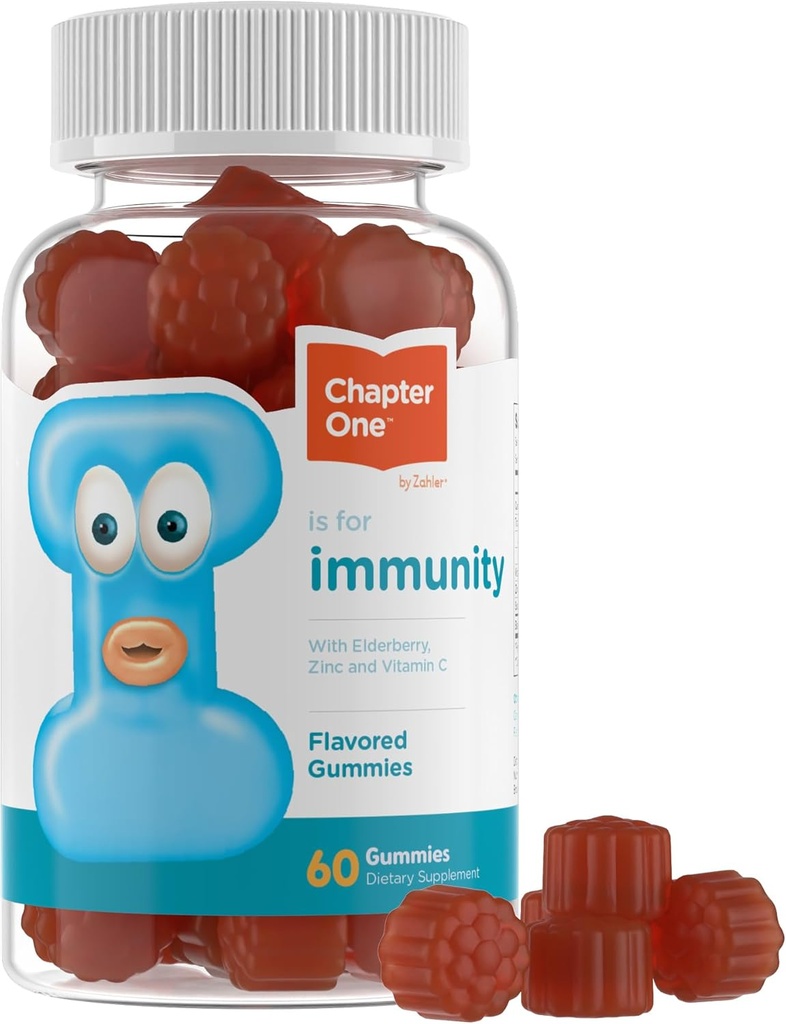 Zahler - Capítulo One Immune Support Gummies for Kids with Vitamins C, Zinc & Black Elderberry (60 Flavored Gummies) Kosher Immunity Vitamin C & Elderberry Gummies for Kids &amp; Adults - Made in USA