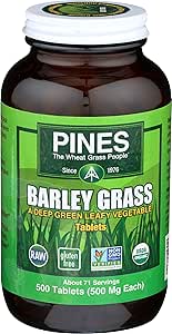 Pines Orgánica Barley Grass, 500 Tablas Cuenta