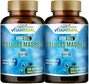2 Celulas Madres AFA Stem Natural Cell 120 Capsules 1000 mg Blue Green Algae Non GMO Gluten Free Aphanizomenon Flos-aquae Bio celula Madre Suplemento