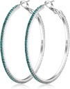 925 Sterling Silver Earrings Large Rhinestone Hoop Earrings Big Cubic Zirconia Hoop Earrings Thin Rhinestones Round Hoop Earrings for Women 20/30/40/50/60/70mm Sparkly Hoops With Crystals for Womens
