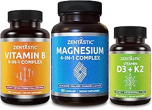Complejo de magnesio Zentastic 4-en-1 y complejo de vitamina B y vitamina D3 K2
