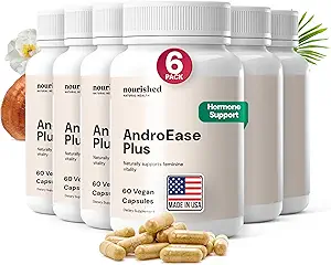 Nourished AndroEase Plus - Suplemento Natural Balance para Mujeres - Fórmula Vegana con Zinc & Saw Palmetto -360 cápsulas para el bienestar diario " Vitality - Made in USA