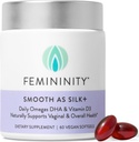 Femininity Smooth as Silk+ 30-Day Starter Kit for Vaginal Dryness (60 Softgels & Refillable Glass Jar) – Blend of Sea Buckthorn Oil, Vitamin D3 y Plant-Based Omega-3 DHA