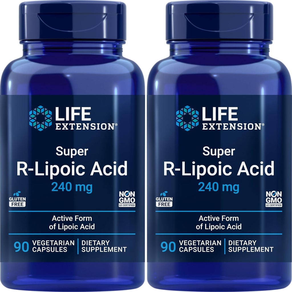 Super R-Lipoic Acid 240mg, 90 Veg Capsules (Pack of 2)