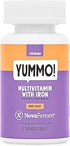 NovaFerrum Yummo  Kids Chewable Multivitamin with Iron  tolera 18mg of Iron peru Sugar Free ← 90 Servings ←Fruit Flavor ← Apoyo inmune