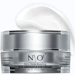 N1O1 Crema Ocular de Defiance Edad - Moisturizador Noche con óxido nítrico, Ácido Hialurónico, Peptidos Complejos, Ceramidas - Crema Ocular Hidratante para Círculos Oscuros, Arrugas, Líneas finas, Pureza - 0,5 oz.