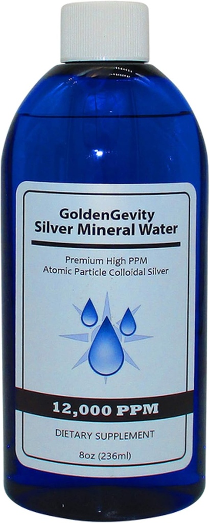 12,000 PPM Bioactive Atomic Colloidal Silver, 8 oz ← Non-Toxic, Non-GMO Trace Mineral Immune Support Suplemento