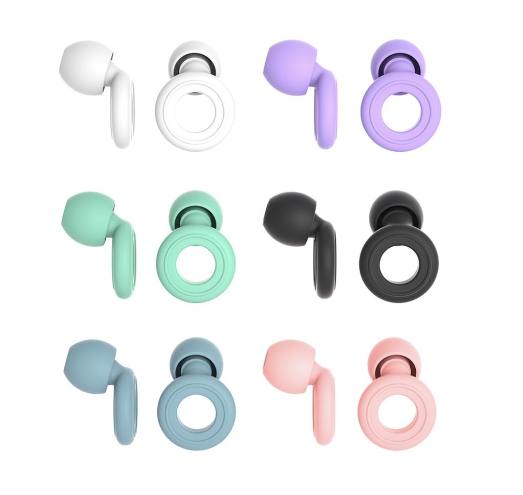 6 Pairs Soft Silicone Earplugs Reusable Noise-Reducing for Concerts, Sleep, Focus, Travel, Adjustable Size 28dB (SNR) Noise Reduction Mixed