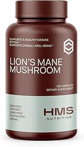 Leones Mane suplemento cápsulas, leones mane mushroom para soporte de inmuno, memoria &amp; suplemento de foco, 1000 mg por ser, no GMO Vegan, 120 cápsulas, 2 mes de suministro