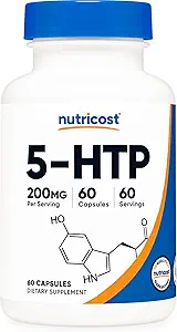 Nutricost 5-HTP 200mg, 60 cápsulas vegetarianas (5-Hydroxytryptophan) - Sin gluten