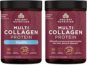 Nutrición antigua Multi Collagen Protein Powder Desarrollado 45 Servimientos + Multi Collagen Protein Powder Vainilla 45 Servimientos