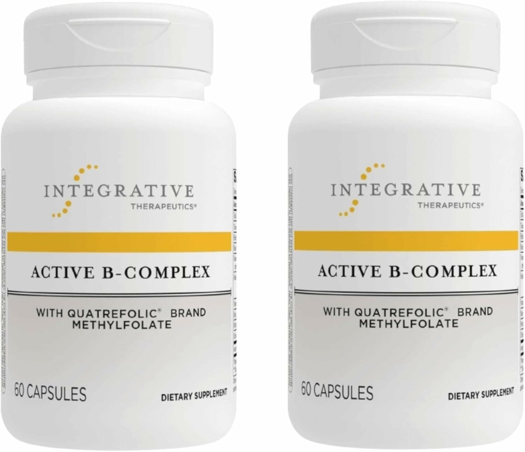 Terapéutica Integrativa Active B-Complex -Energía Celular & Heart Health Support with Vitamins B2, B6 &amp; B12* - Supports Nervous &amp; Immune Systems - Dairy-Free &amp; Gluten-Free - 120 cápsulas