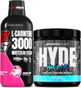 PROSUPPS L-Carnitine 3000 Stimulant Free Liquid Shots (31 Servings, Dragon Fruit) y Hyde Max Pump Pre Workout para Hombres y Mujeres (20 Servings, Blue Razz) Bundle