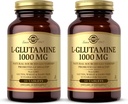 Solgar L-Glutamina 1000 mg, 60 Tabletas (Pack of 2) - Natural Muscle Food - Promotes Gastrointestinal (GI) Health - Supports Brain Health - Non-GMO, Vegan, Gluten Free, Kosher - 60 Total Servings