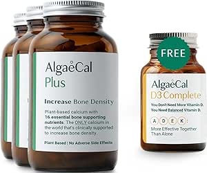 ALGAECAL Plus Bundle - Vitamina D3 completa de 4 en-1 con 16 Nutrientes de Bone-Supporting, con soporte clínico para aumentar la densidad de bonificación &amp; Boost Immune System