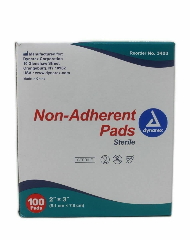 Sterile non-adherent pads, size 3 X 4 Inches - 100 ea