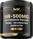 NAD+ Suplemento con Nicotinamide Riboside, Resveratrol, Quercetin - 90 Cuenta - 90 Días Suministro