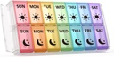 Organizador semanal de píldoras 2 veces al día extra grande 7 días de fácil relleno rápido relleno portátil Fullicon PM Pill Box para suplemento, vitamina y medicina - (Patente registrado)