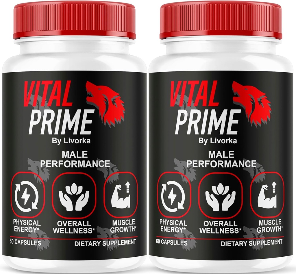 LIVORKA Vital Prime para Hombres, Fórmula avanzada, Suplemento dietético cápsulas de apoyo para 2 meses, paquete de 2