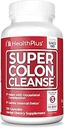 Health Plus Super Colon Cleanse 30 Day Supply of Gentle Gut Cleanse Detox, Psyllium Husk, Probiotics for Constipation Relief " Digestive Support, 120 Capsules