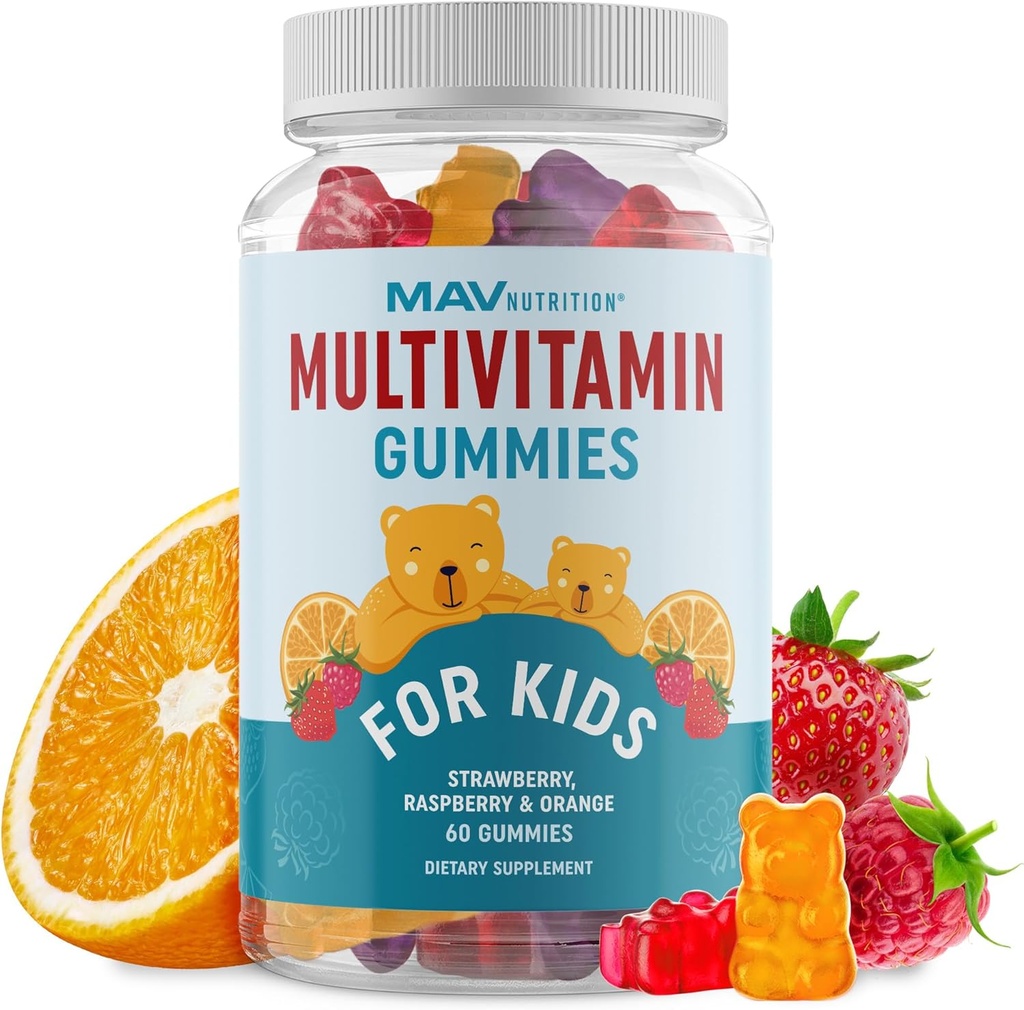 Gummies multivitamínicos para niños Vitaminas A, B, C, D " Zinc for Immunity, Growth " Development ← Multivitamínicos diarios para niños Edades 2+ ← Non-GMO, Third-Party Tested Mixed Fruit Supplement TEN 60 Gummies
