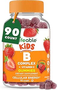 Complejo Lifeable de vitamina B para niños que viven con VIT C ← Gran Tasting B Complejo Gummies ← Vegan Kids B Complex  durable Energy and Nerve Support ← 90 Gummies