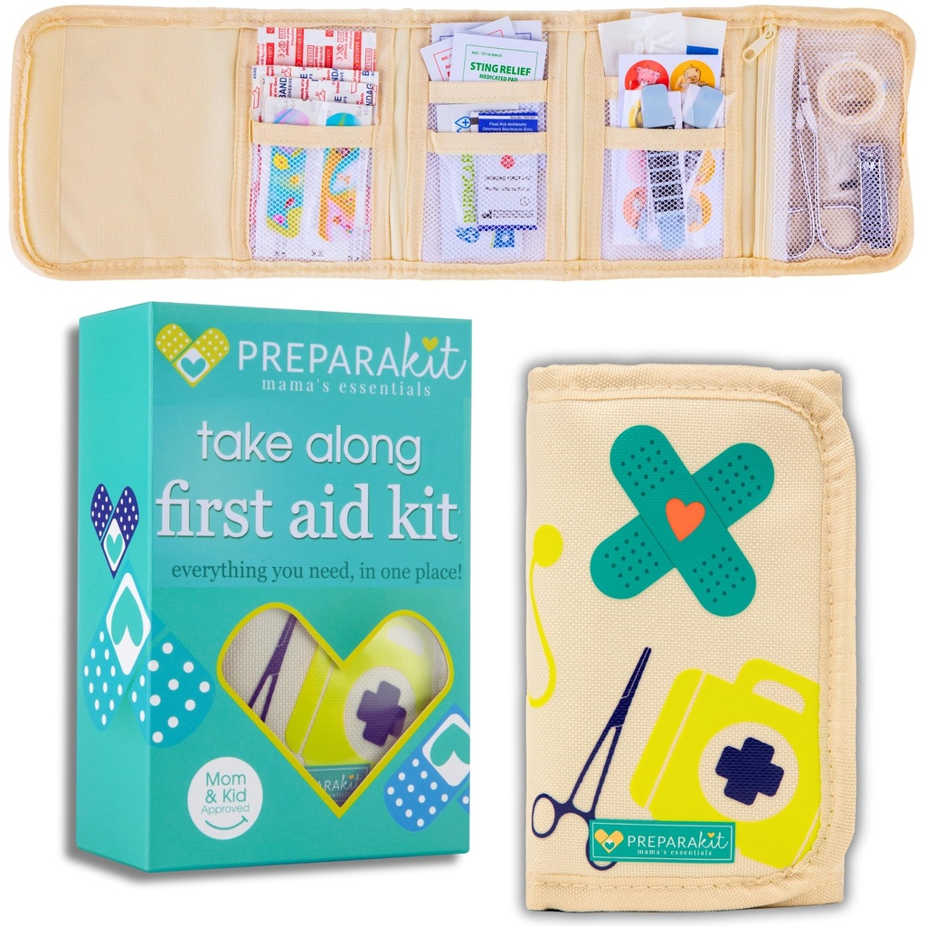 Kids First Aid Kit - 75-Piece Travel First Aid Kit for Toddlers and Babies, TSA Approved, Latex Free, Fits Diaper Bag, Backpack, Purse or Car, Designed by a Mom and Nurse (Kid Joy)