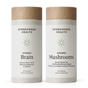 Stonehenge Health Dynamic Brain + Dynamic Mushrooms Adquisición de memoria Bundle, Retención, &amp; Recall with 40 Unique Nootropic Brain &amp; Immune System Support