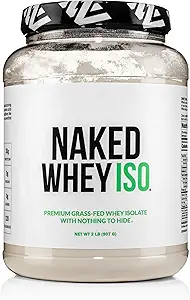 NAKED Whey Isolate Protein - Sólo 2 Ingredientes, 30g Grass-Fed Protein, Zero Carb, Unflavored, Undenatured, Non-GMO, No Soy, Gluten-Free, No Preservatives - 28 Servidores