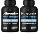 NutraChamps L-Theanine 200mg cápsulas, L-Theanina de doble resistencia líquido con vitamina D3, aceite de coco orgánico, 120 cápsulas veganos (Pack of 2)