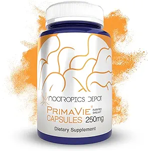 Nootropics Depot PrimaVie Shilajit Capsules TEN 250mg TEN 90 Conde TENIDO Purified Extract ANTE Ayurvedic Herb ANTE Apoya Función Mitocondrial + Boost Endurance