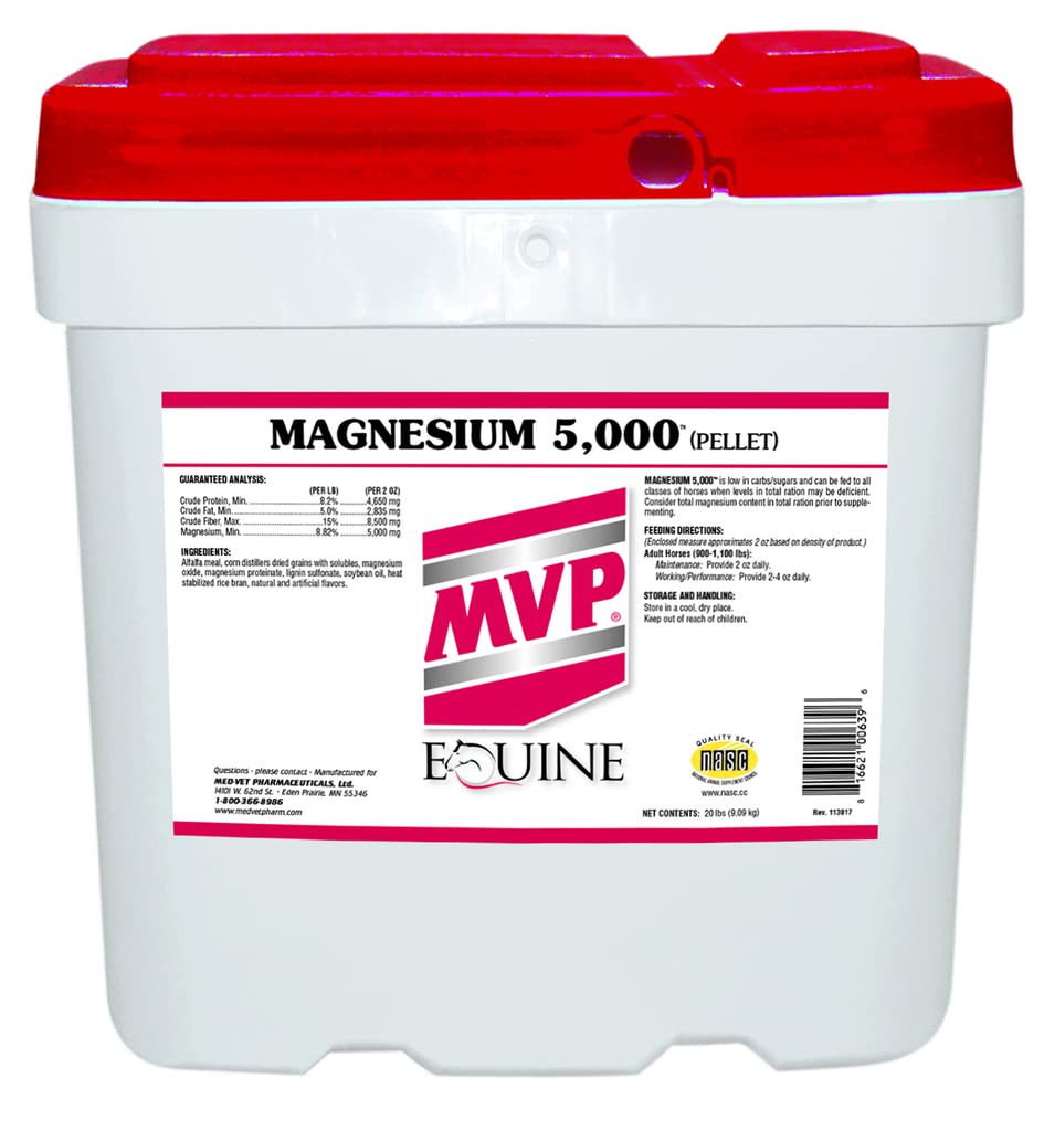 Magnesium 5000 (20lb) Calming/Metabolism/Muscle Function Support for Horses