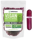XPRS Nutra Size 3 Empty Capsules - 100 Conde Vacío Vegan - Vegetariano Vacío Píldoras - DIY Vegetal Capsule Filling - Veggie Pill Caps (Purple Carrot)