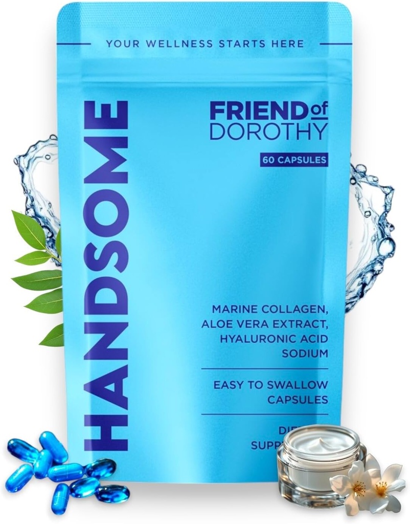 Tablas de colágeno marino mejoradas con Aloe Vera, Suplementos de colágeno hidrolizado para hombres, 60 cápsulas por bolsa