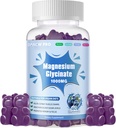 Magnesio Glycinate Gummies 1000mg - Suplemento de Potasio de Magnesio Libre de Azúcar con Vitamina D, B6, CoQ10 para calma Mood &amp; Sleep Support - 60 Blueberry Gummies