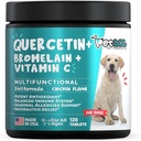 Quercetina para perros con bromelaina " Vitamina C - Alergía " Itch Relief, Immune " Inflammatory Support - 120 Chewable Tablets Made in USA