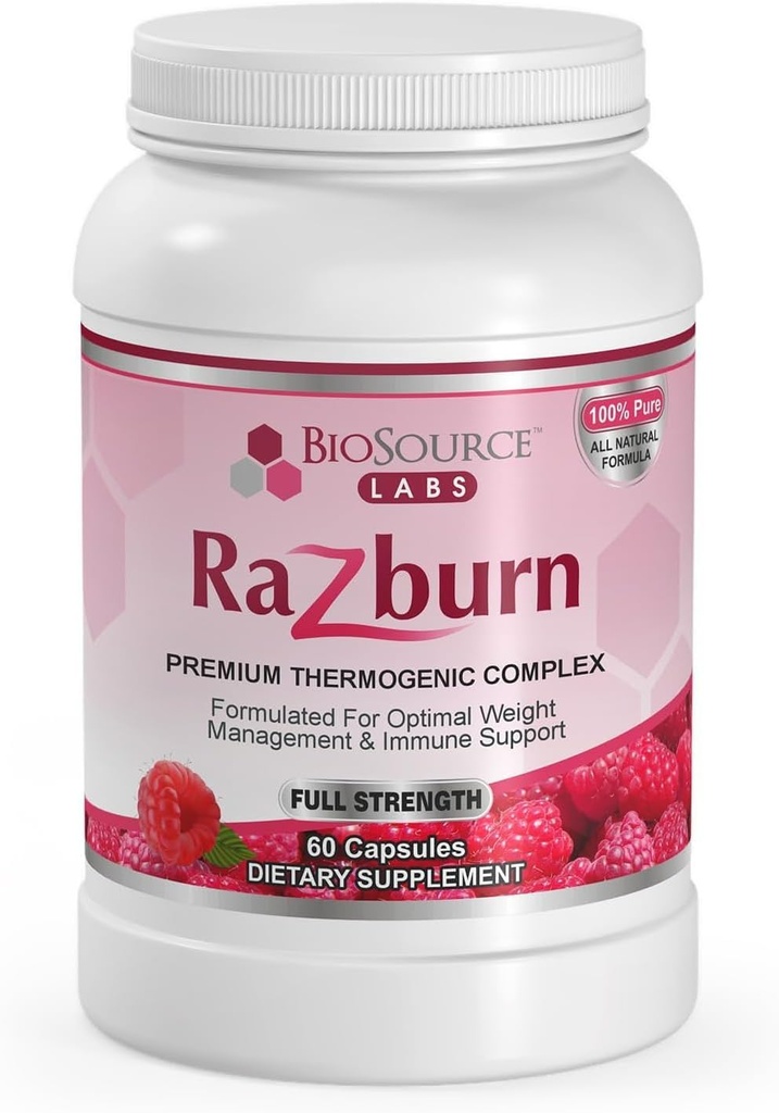Razburn Weight Management Supplement, Green Tea Extract, Caffeine & Botanical Blend, Energy & Metabolism Support Pills for Men &amp; Women, 60 Capsules