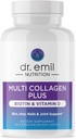 DR. EMIL NUTRITION Multi Collagen Peptides Plus Biotin and Vitamin D - Biotin and Collagen Supplements for Hair Skin and Nails - Biotin Pills for Hair Growth