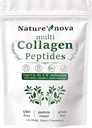 Péptidos Multi Collagen de la Naturaleza - Tipo I,II,III,V,X con Biotina, Ácido Hialurónico, Vitamina C - Desarmado, Disuelto Fácil, No GMO