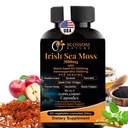 10-en-1 Irish Sea Moss Veggie Caps 3000mg Black Seed Oil Ashwagandha Bladderwrack Burdock Turmeric Apple Cider Vinegar Manuka Honey Dandelion Black Pepper - Made in US(Veggie Caps, Unflavored)